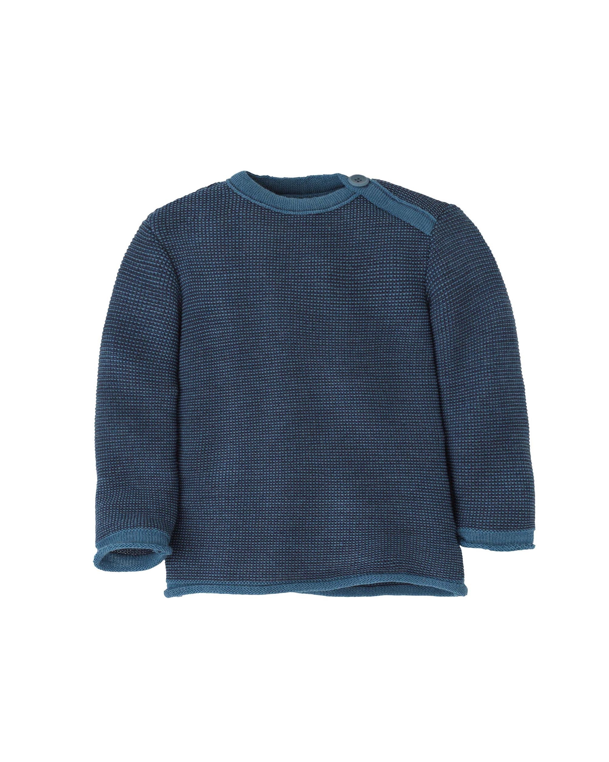 Trui van merino wol - dove blue/indigo