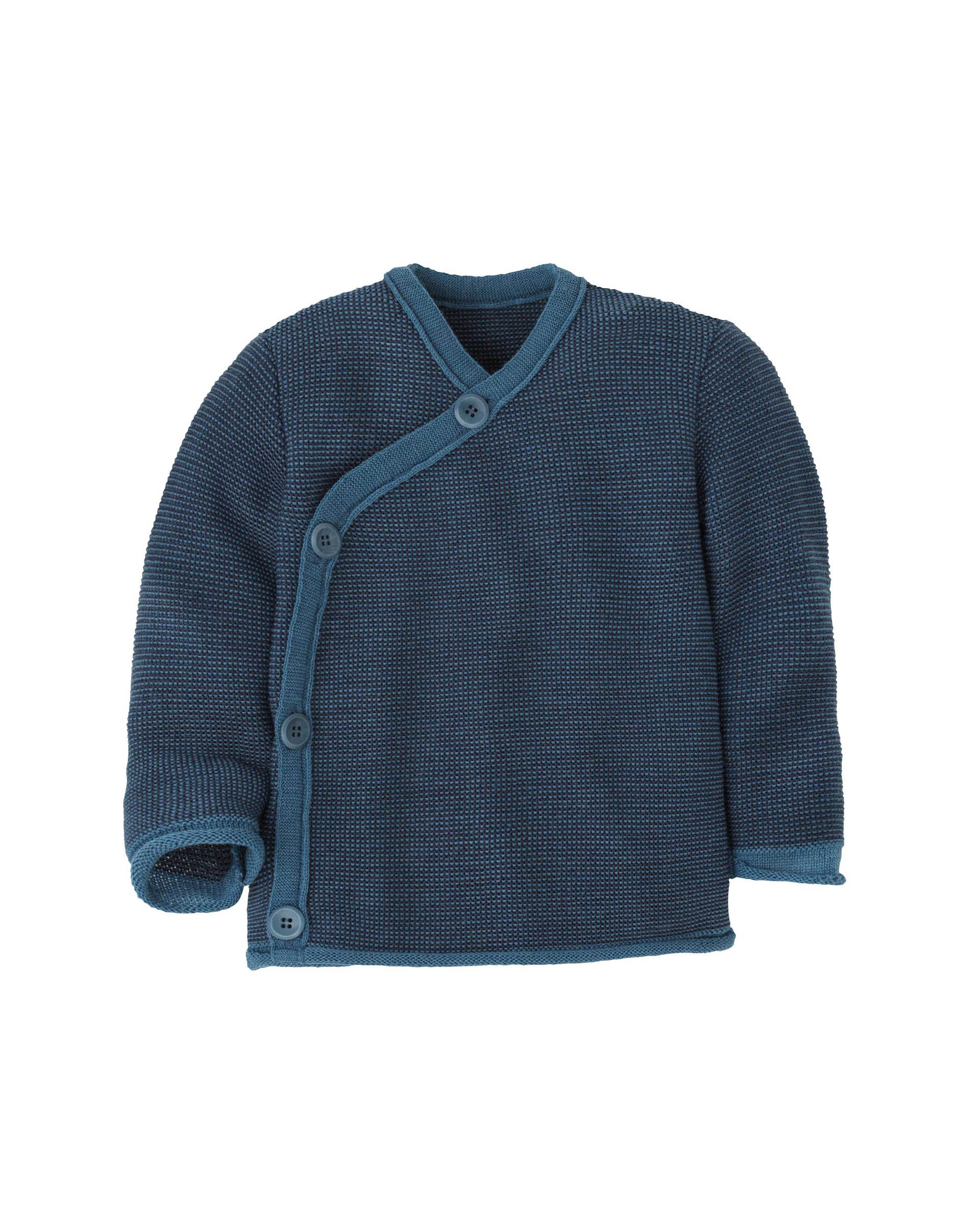 Wikkelvestje van merino wol - dove blue/indigo