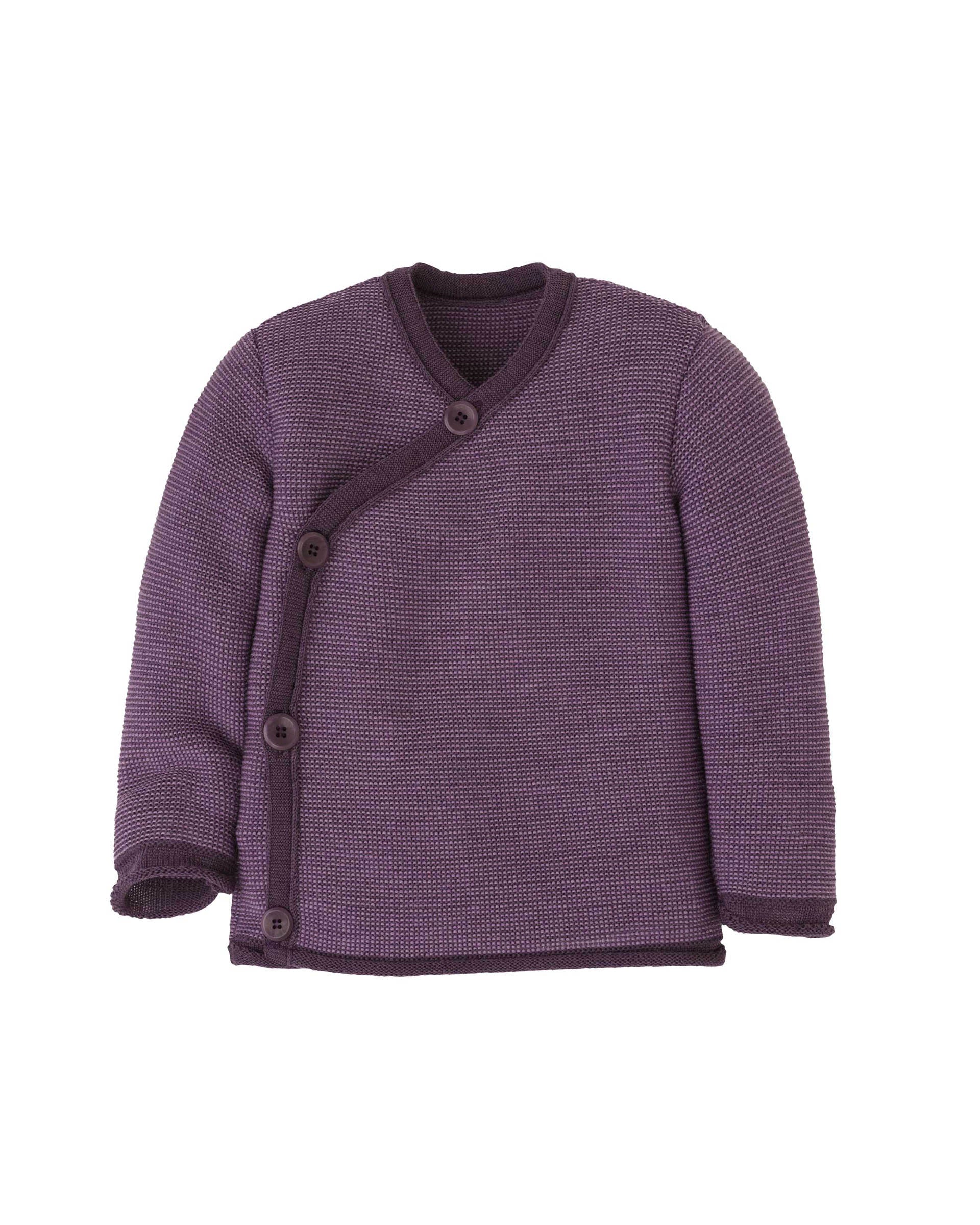 Wikkelvestje van merino wol - aubergine/flieder