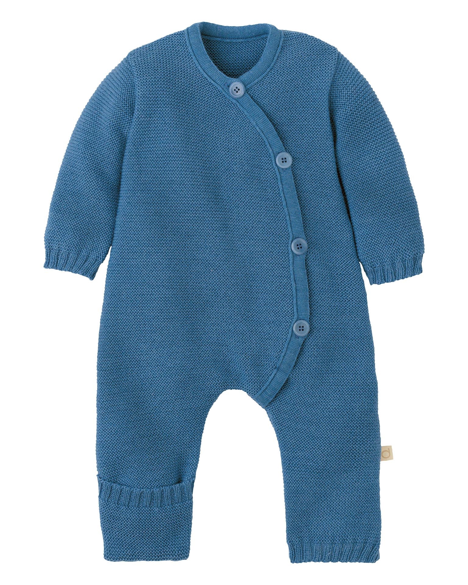Merino wool knitted overall - dove blue
