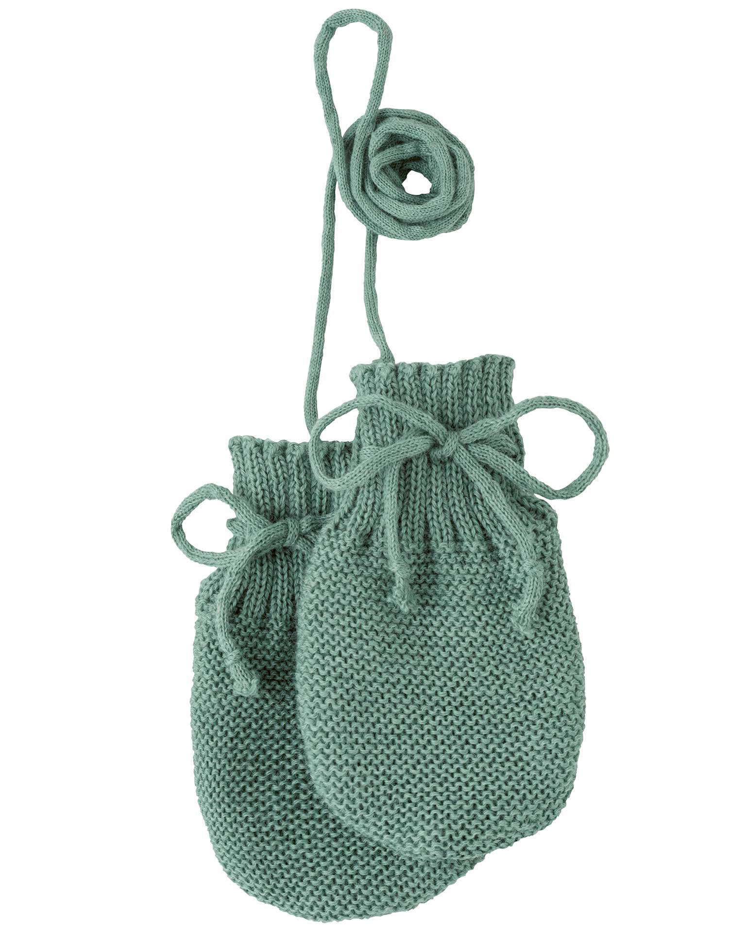Baby mittens organic merino wool - jade