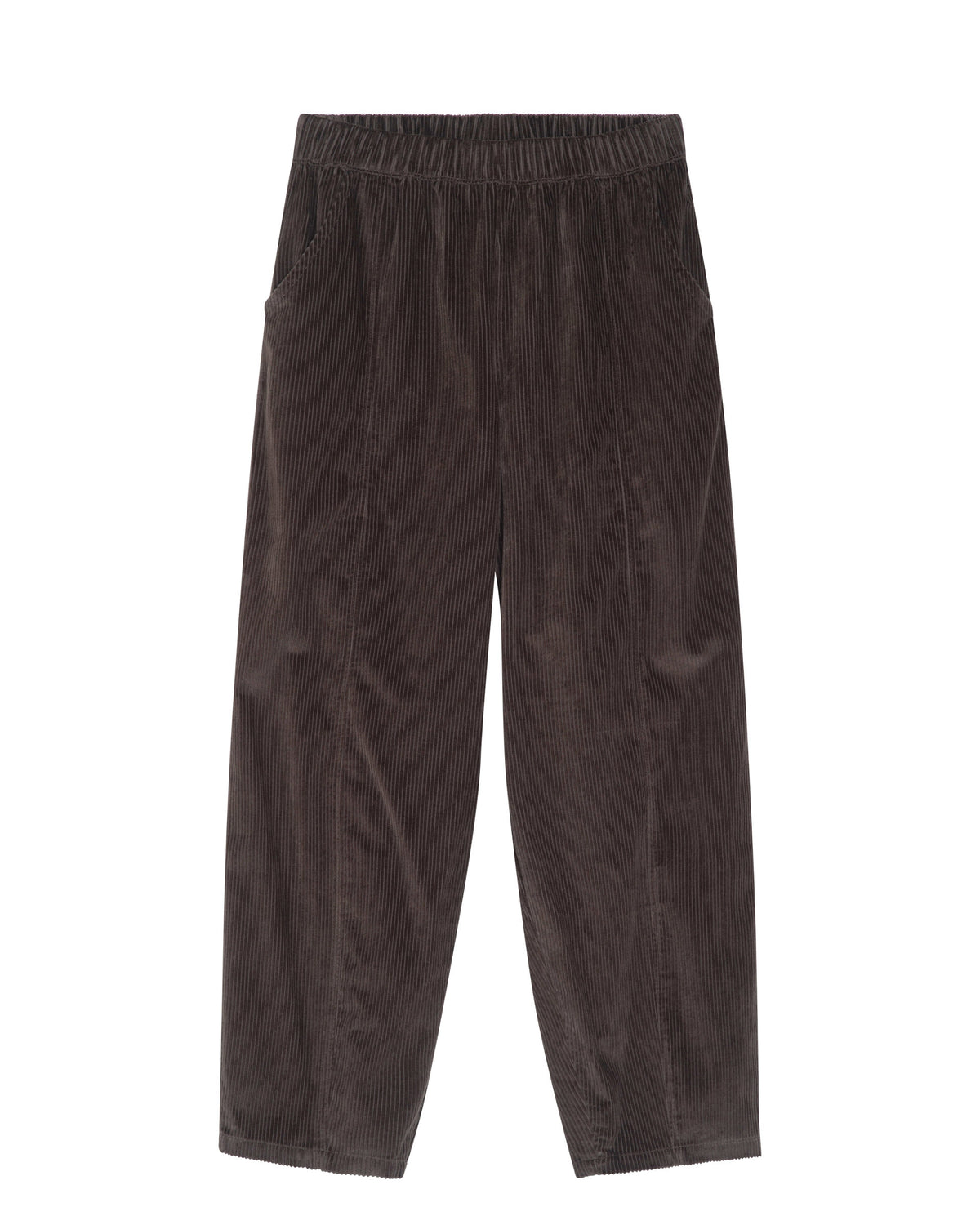 Women's corduroy barrel pants - earth