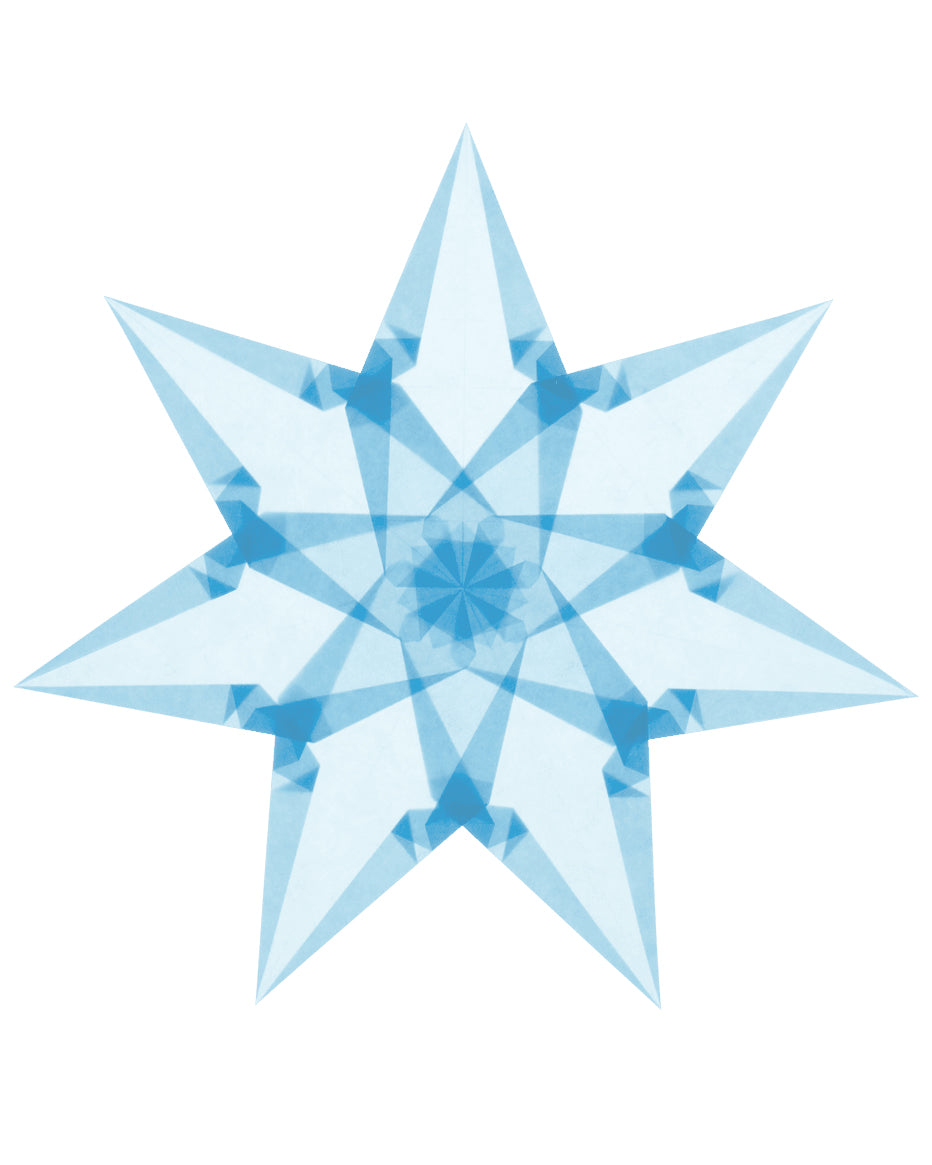 Folding set stars average - light blue