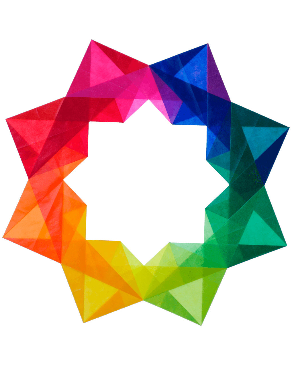 Sterren vouwset moeilijk - regenboog kleuren