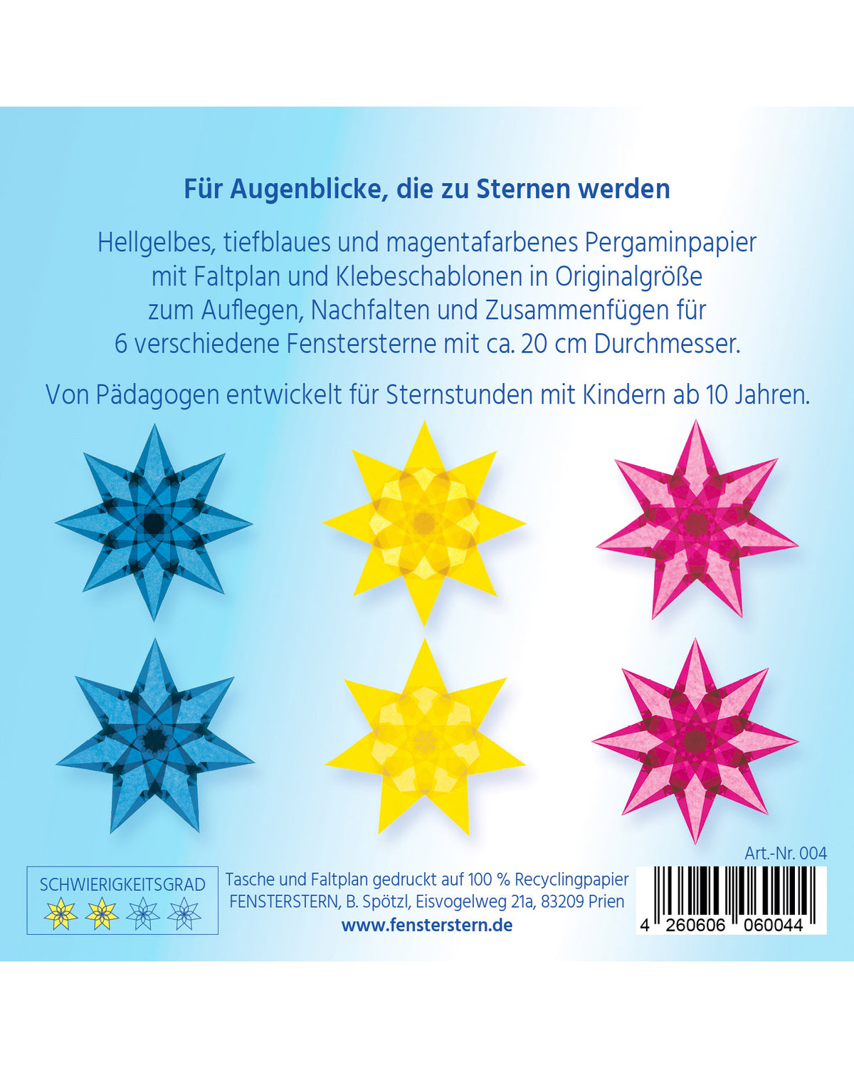 Sterren vouwset gemiddeld - lichtgeel