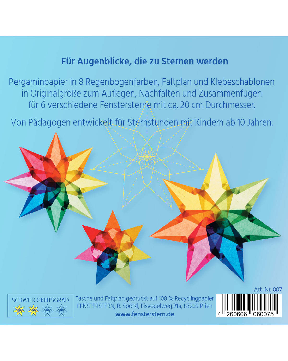Sterren vouwset gemiddeld - regenboog kleuren