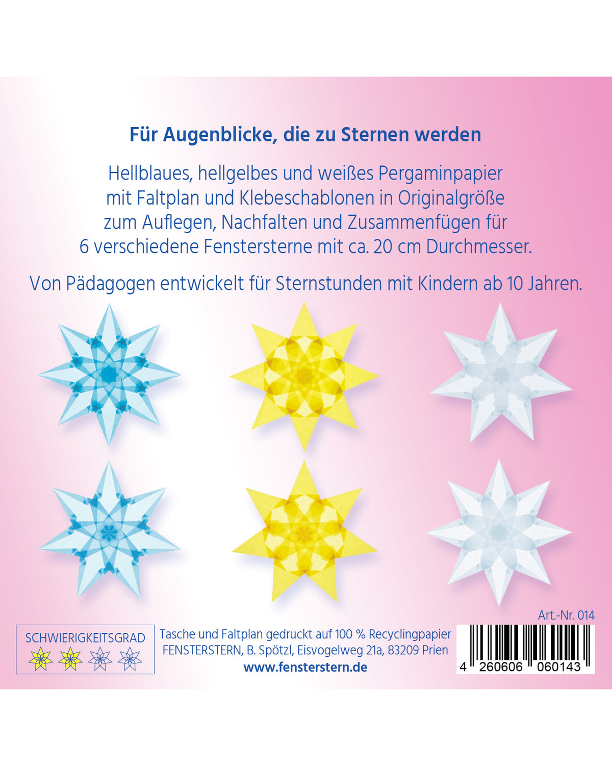Folding set stars average - light blue