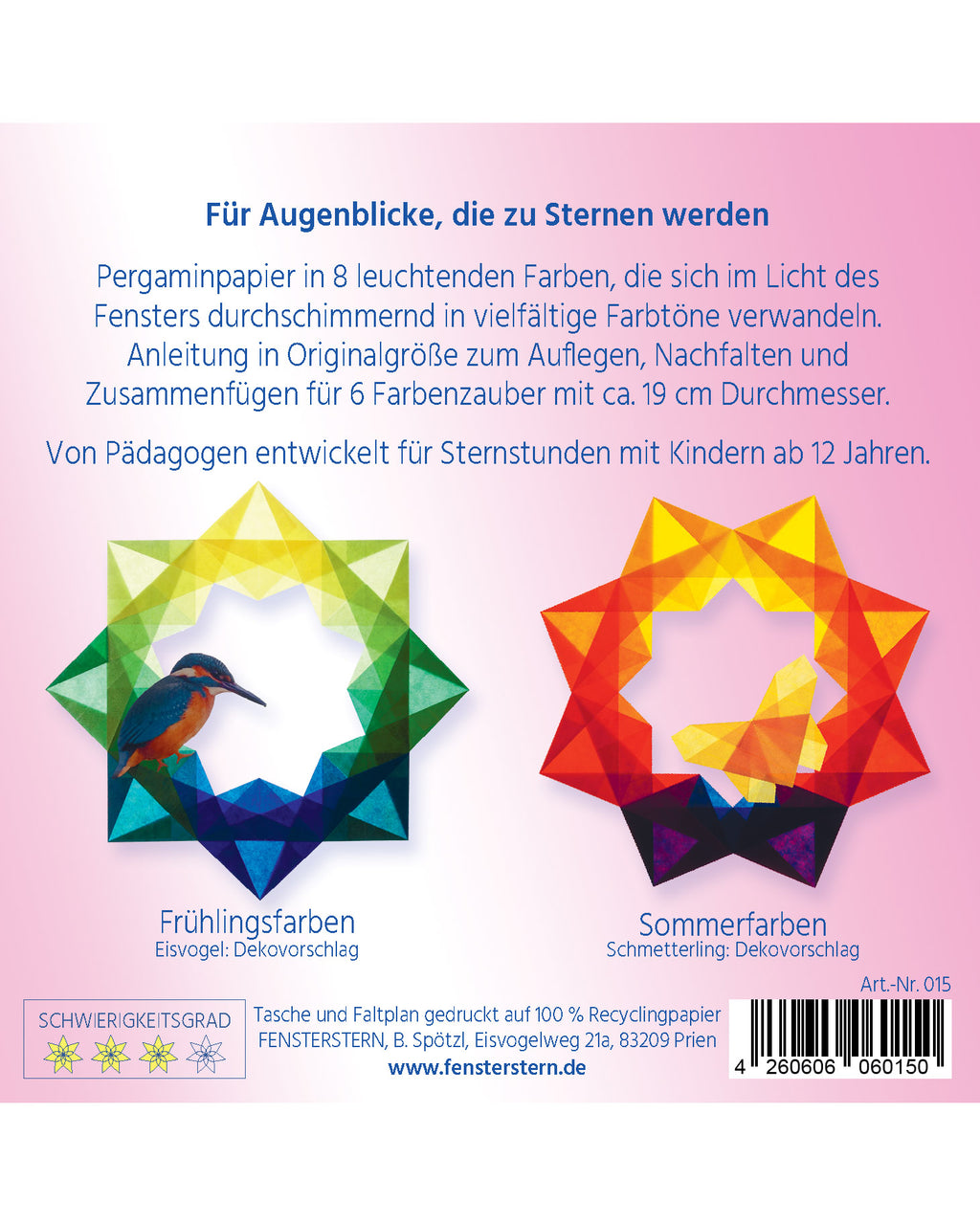 Sterren vouwset moeilijk - regenboog kleuren