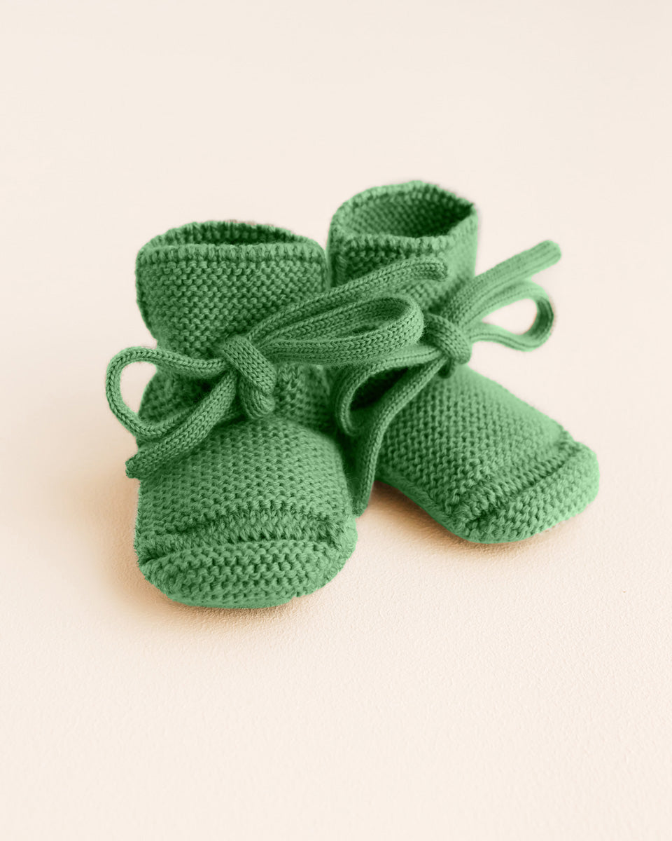 Slofjes van merino wol - grass