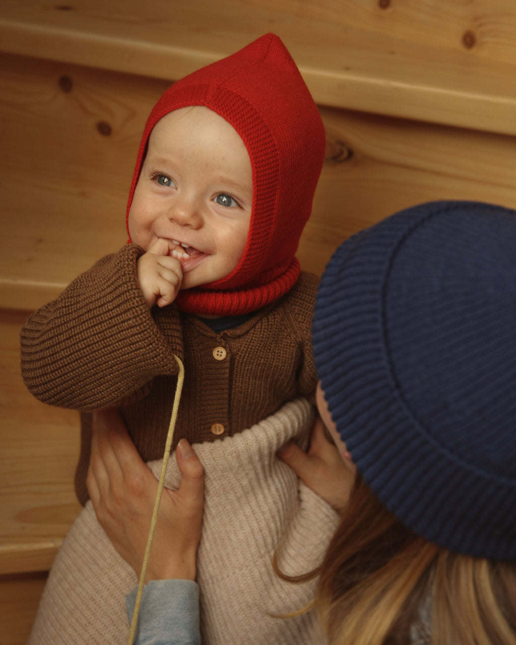 Balaclava van merino wol Eddy - red