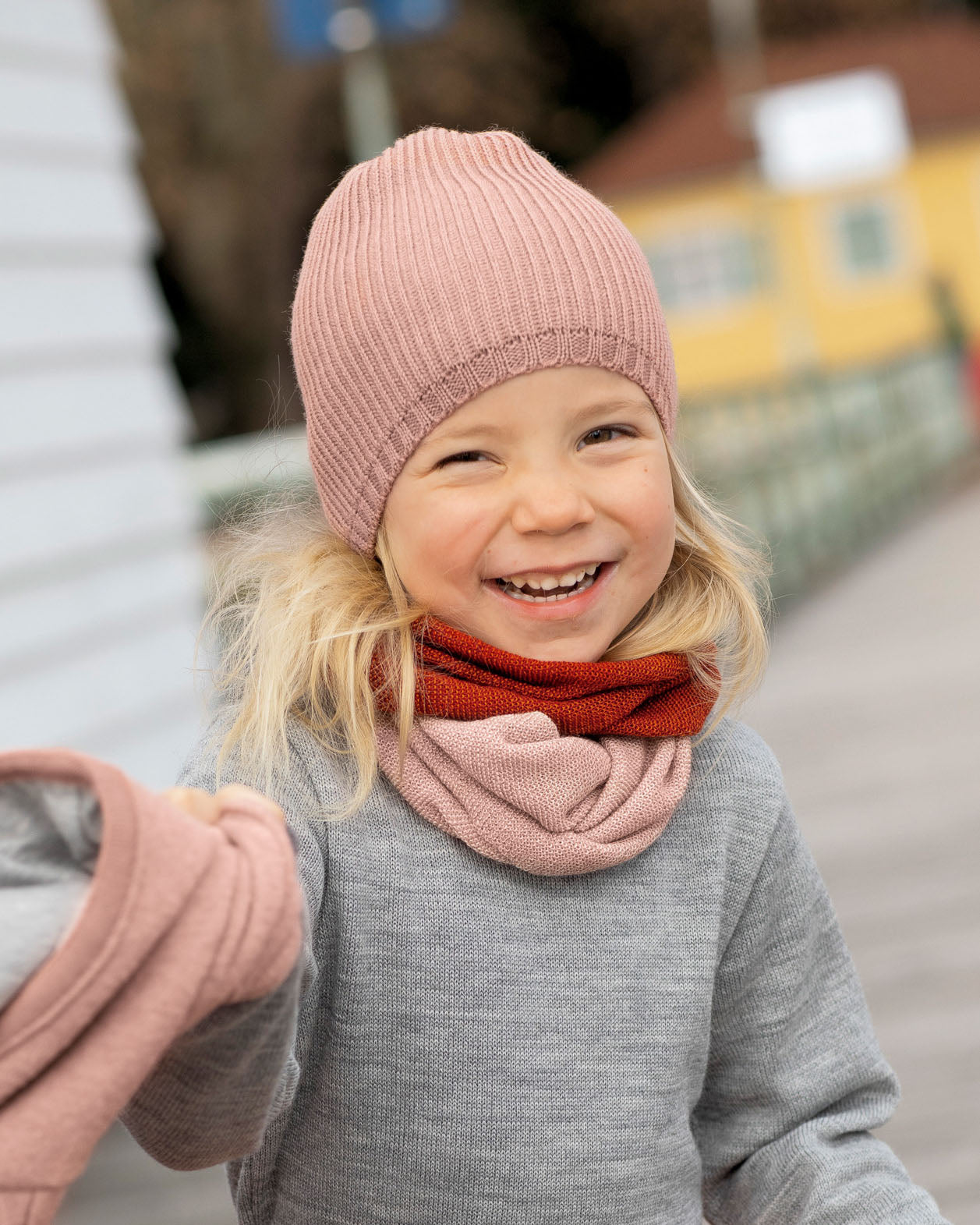 Loopsjaal - soft pink/natural