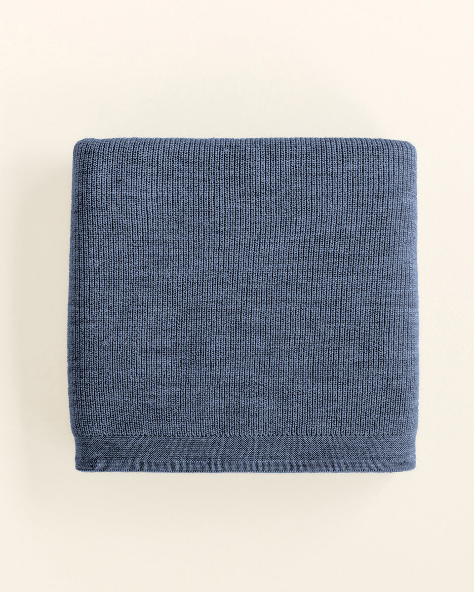 Deken van merino wol Felix - denim