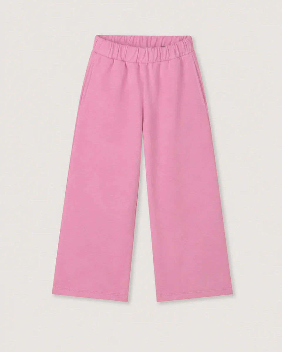 Wijde kinderbroek met split - bubblegum