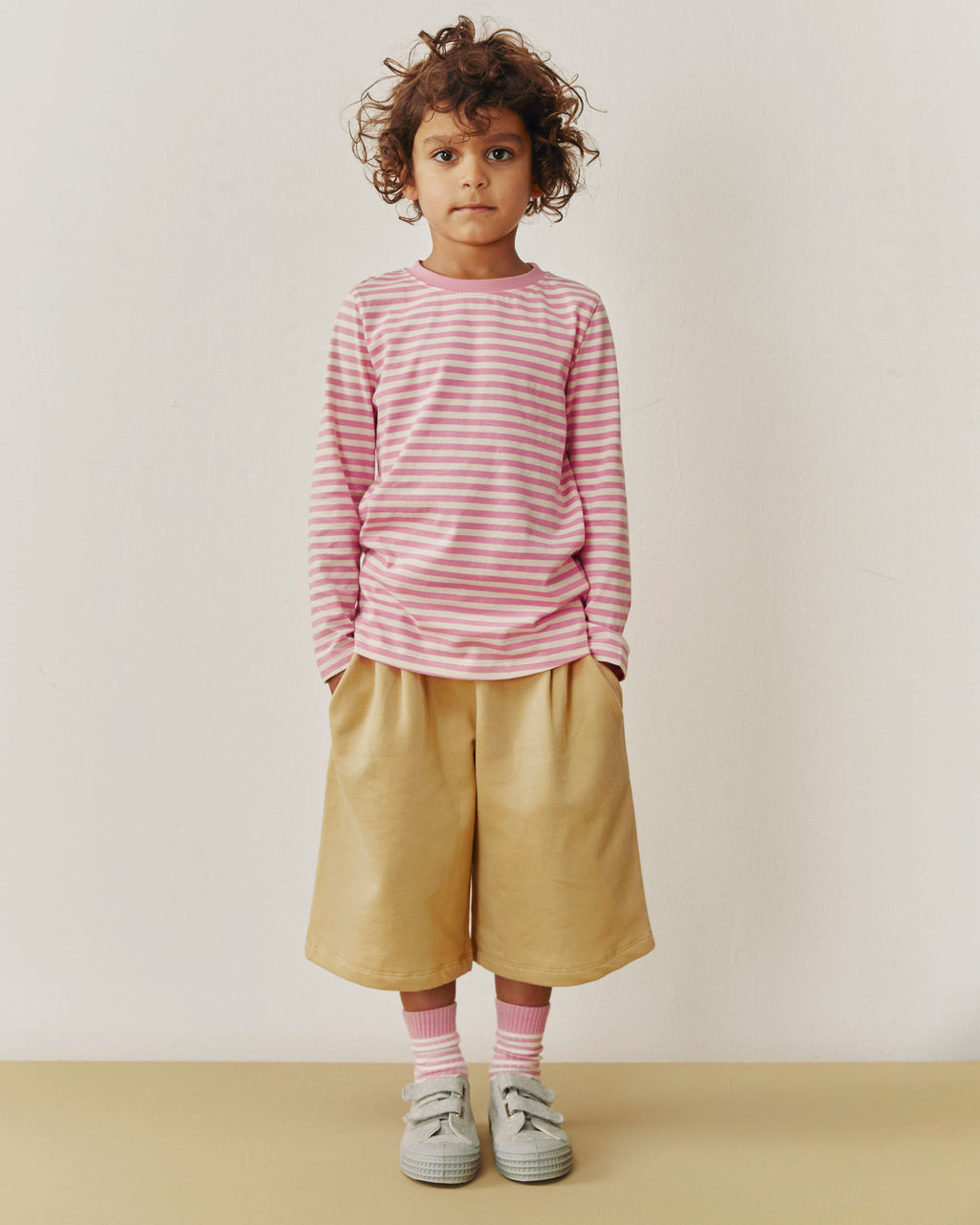 Kinder rib sokken - set van 2 - bubblegum/cream