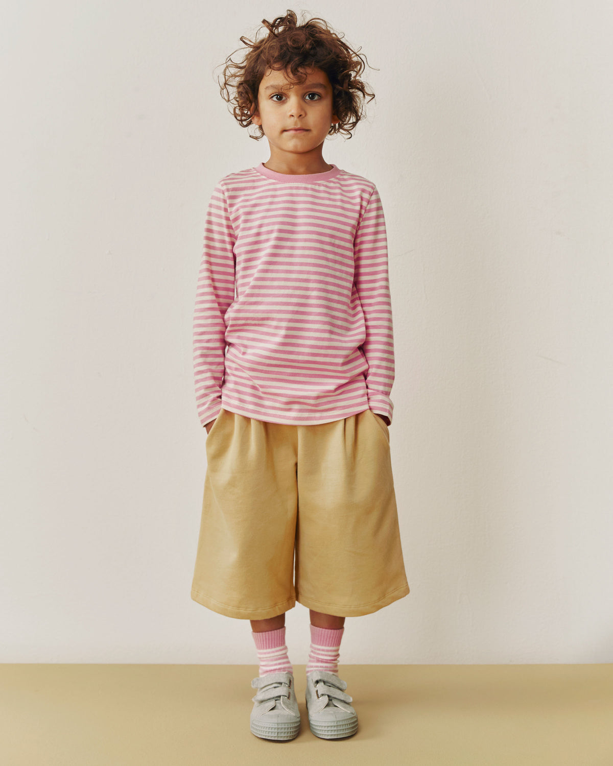Kinder rib sokken - set van 2 - bubblegum/cream