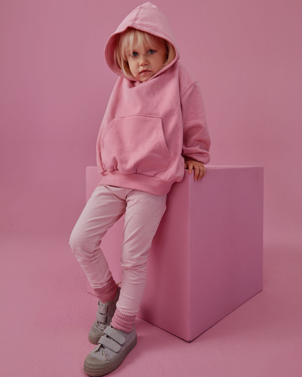 Kinder rib sokken - set van 2 - bubblegum/cream