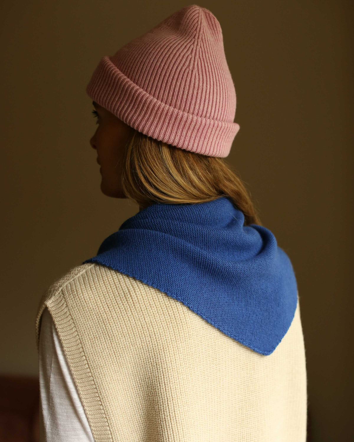 Ribbeanie Fonzie voor volwassenen - powder