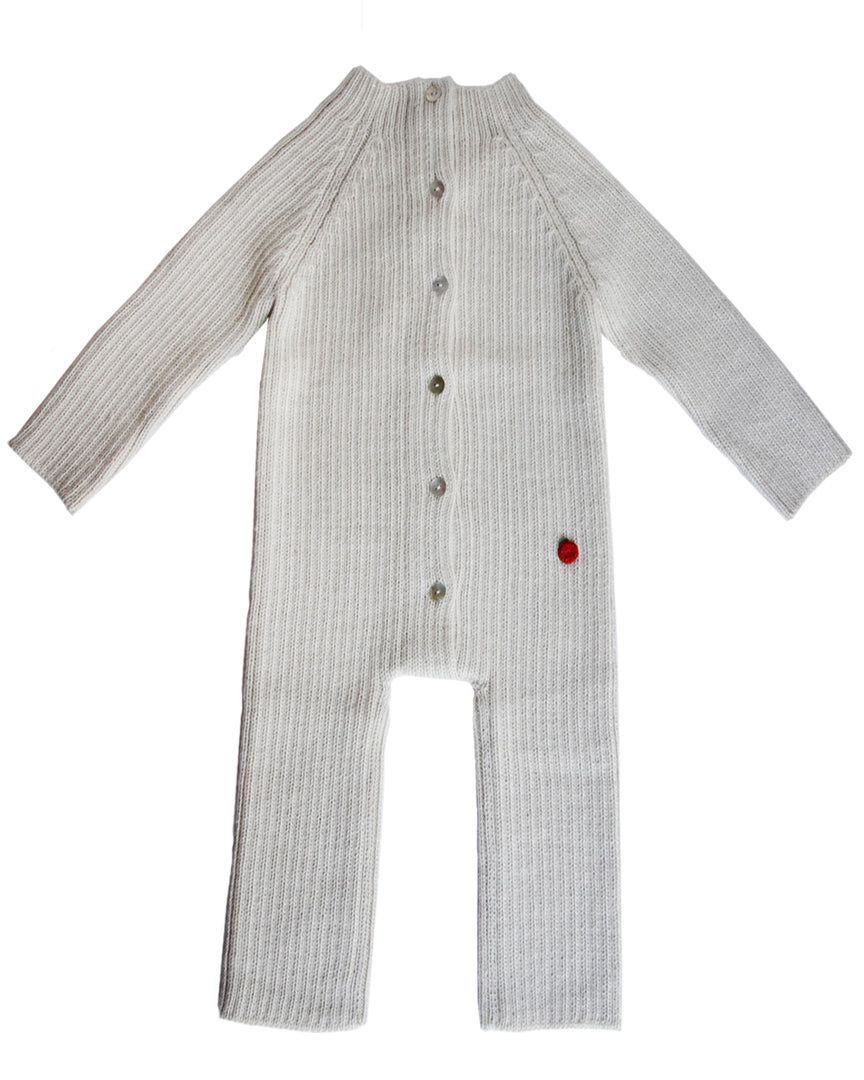 Baby jumpsuit van alpaca - ivory