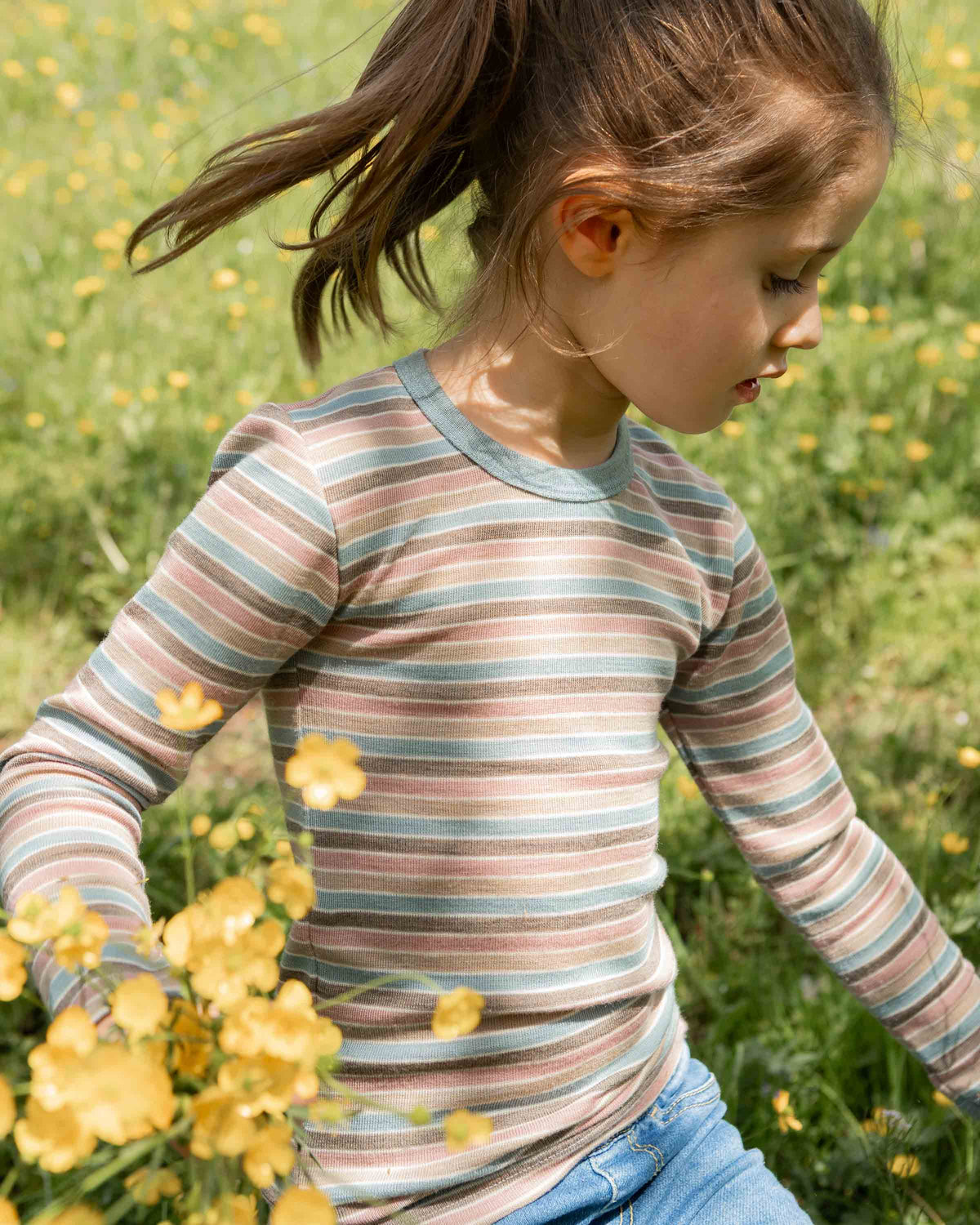 Children's longsleeve wool/silk - pastel