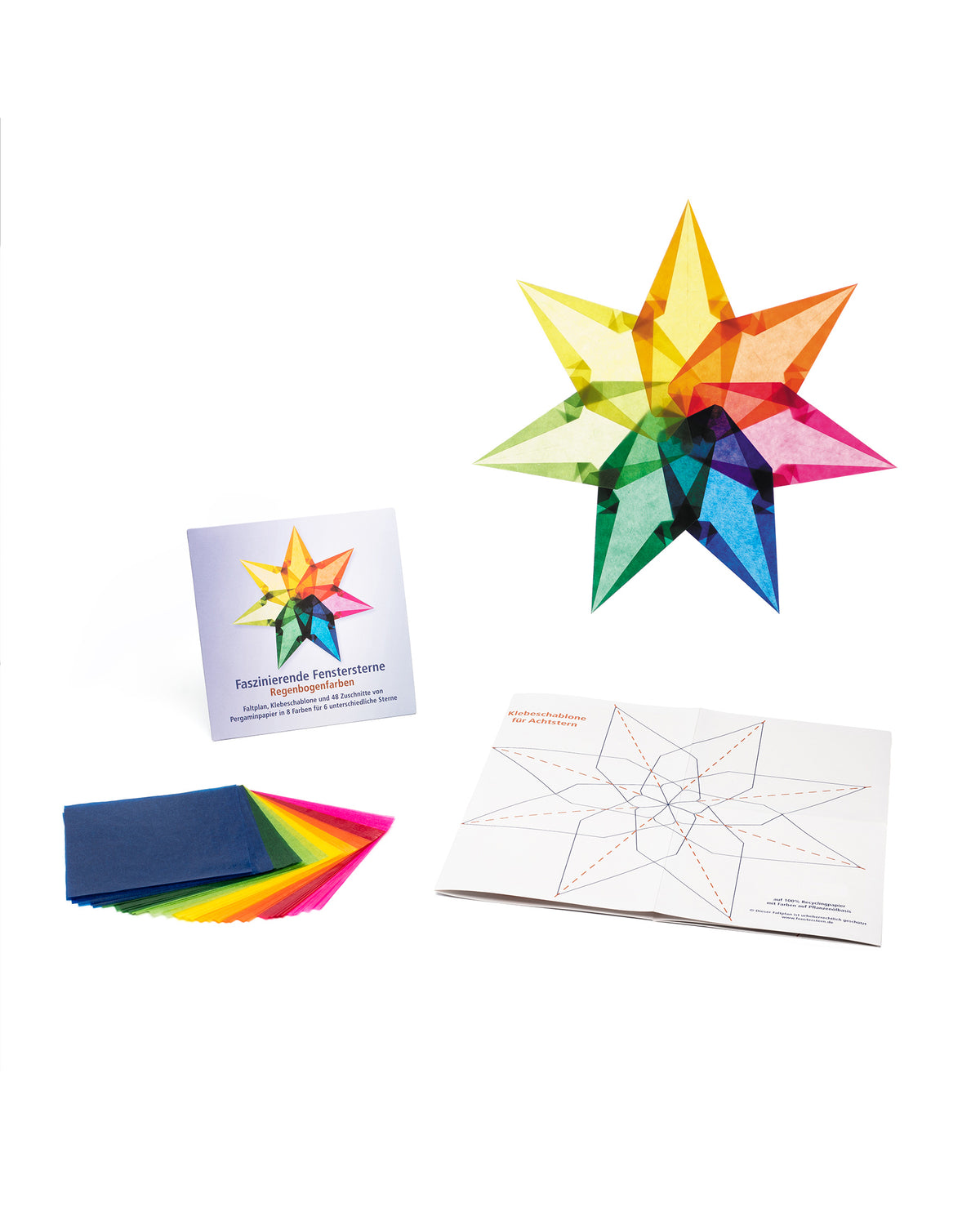 Sterren vouwset gemiddeld - regenboog kleuren