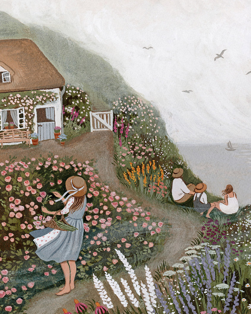 Folded card - rose cottage
