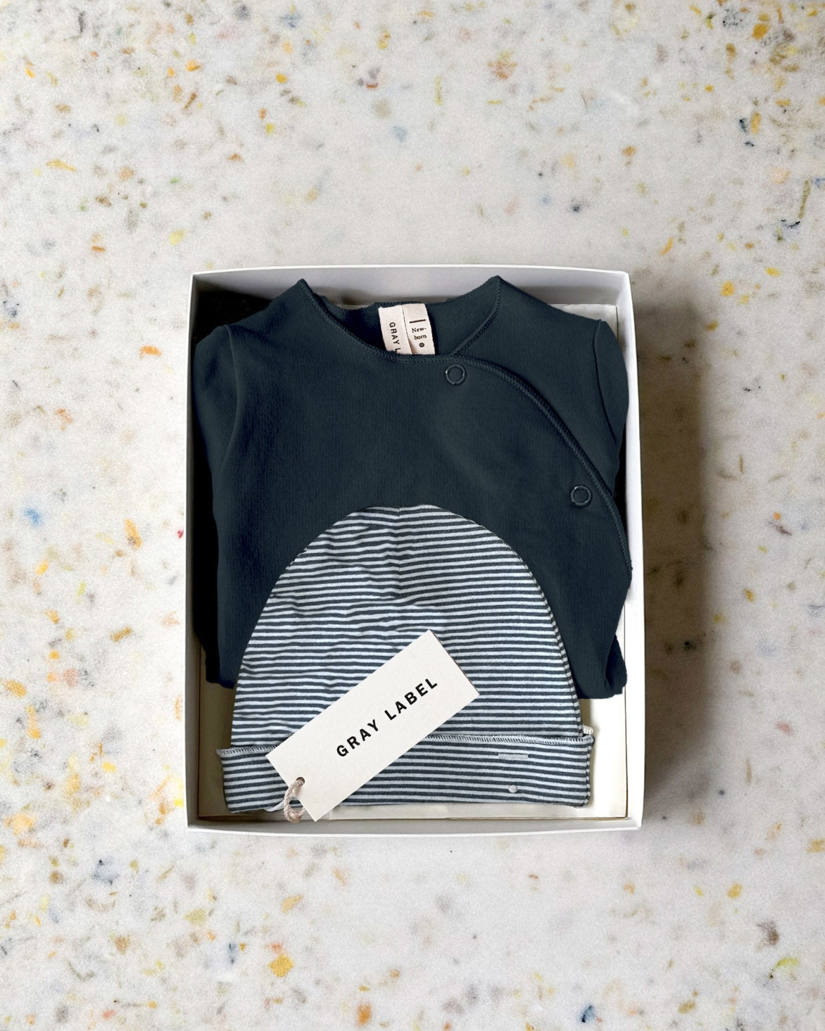 Newborn essentials set - blue gray