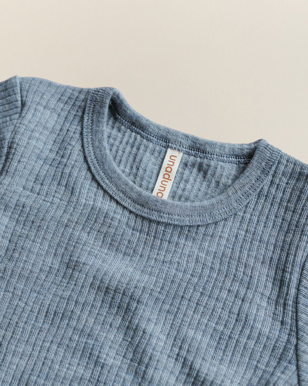 Longsleeve van wol rib - nila