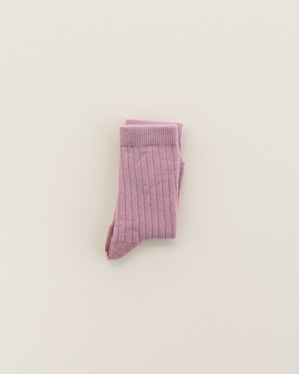 Wollen rib kindersokken - cameo rose