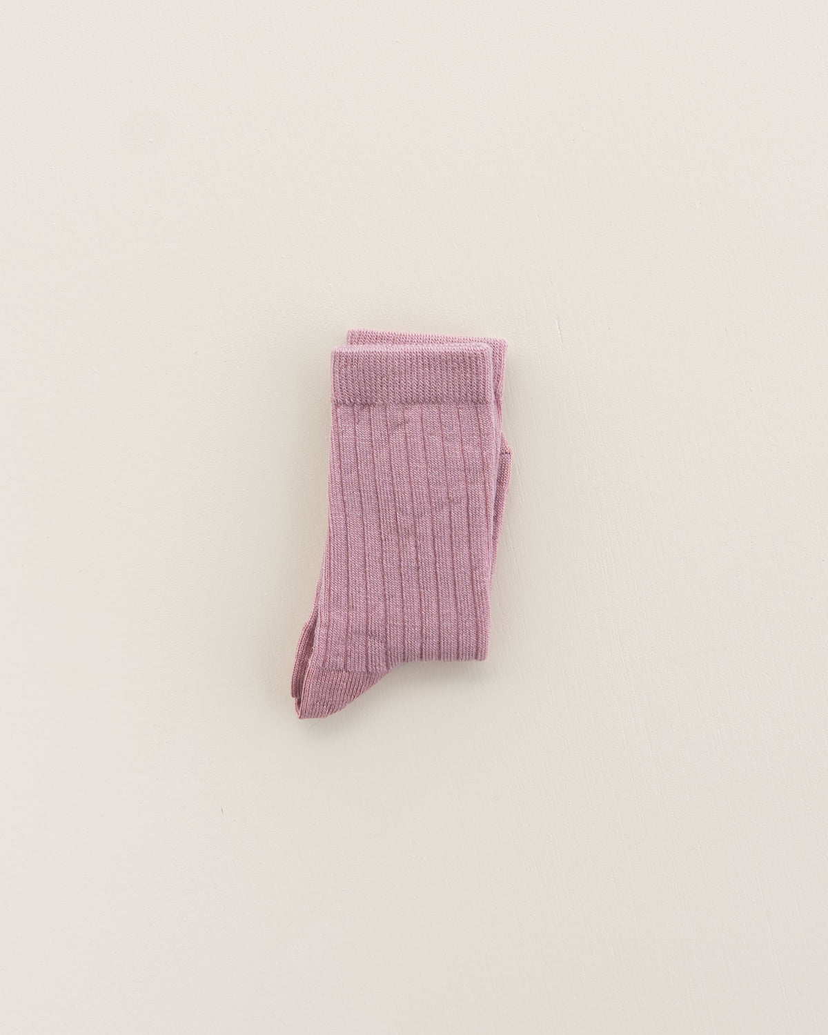 Wollen rib kindersokken - cameo rose