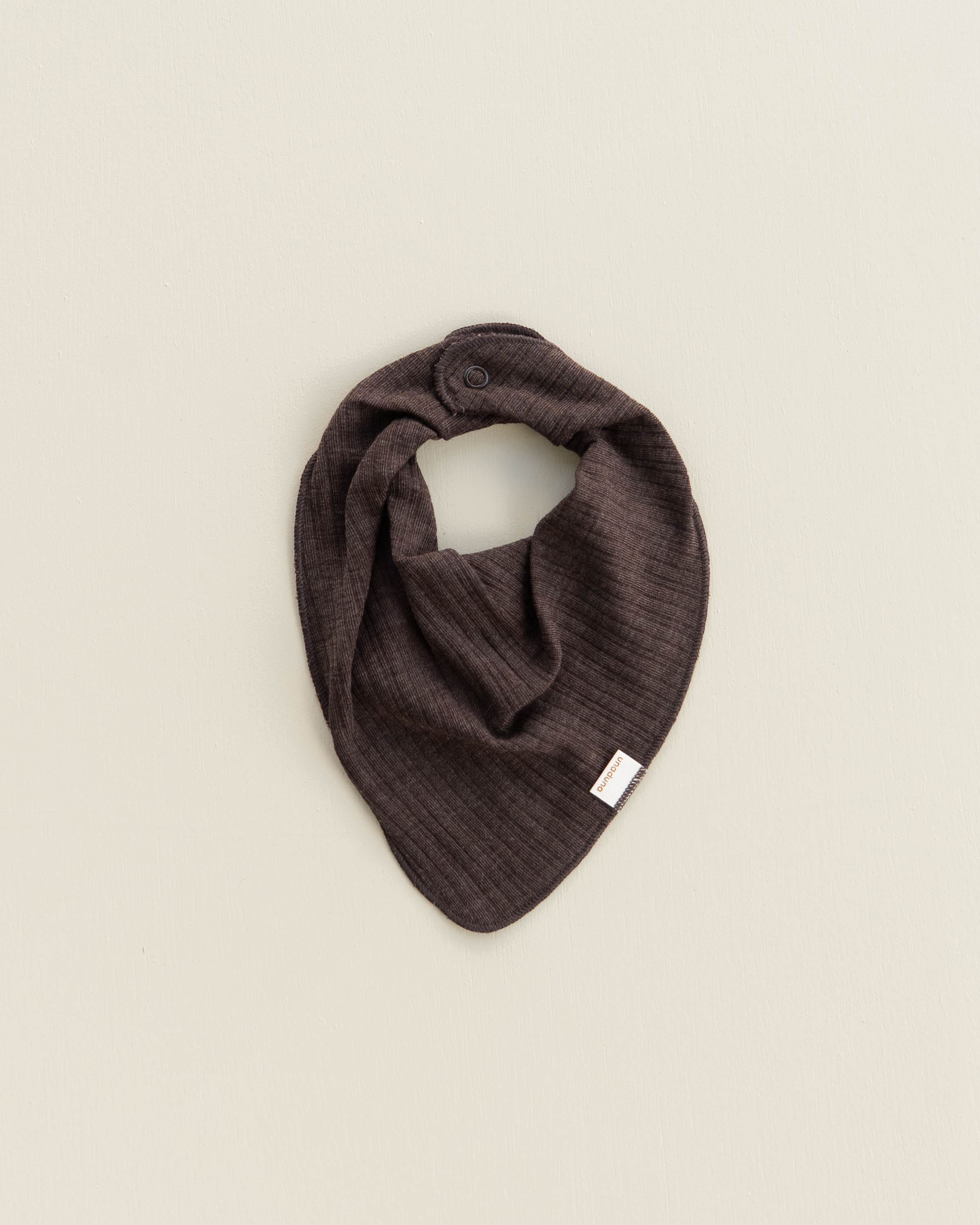 Bib sjaaltje rib wol/zijde - cocoa