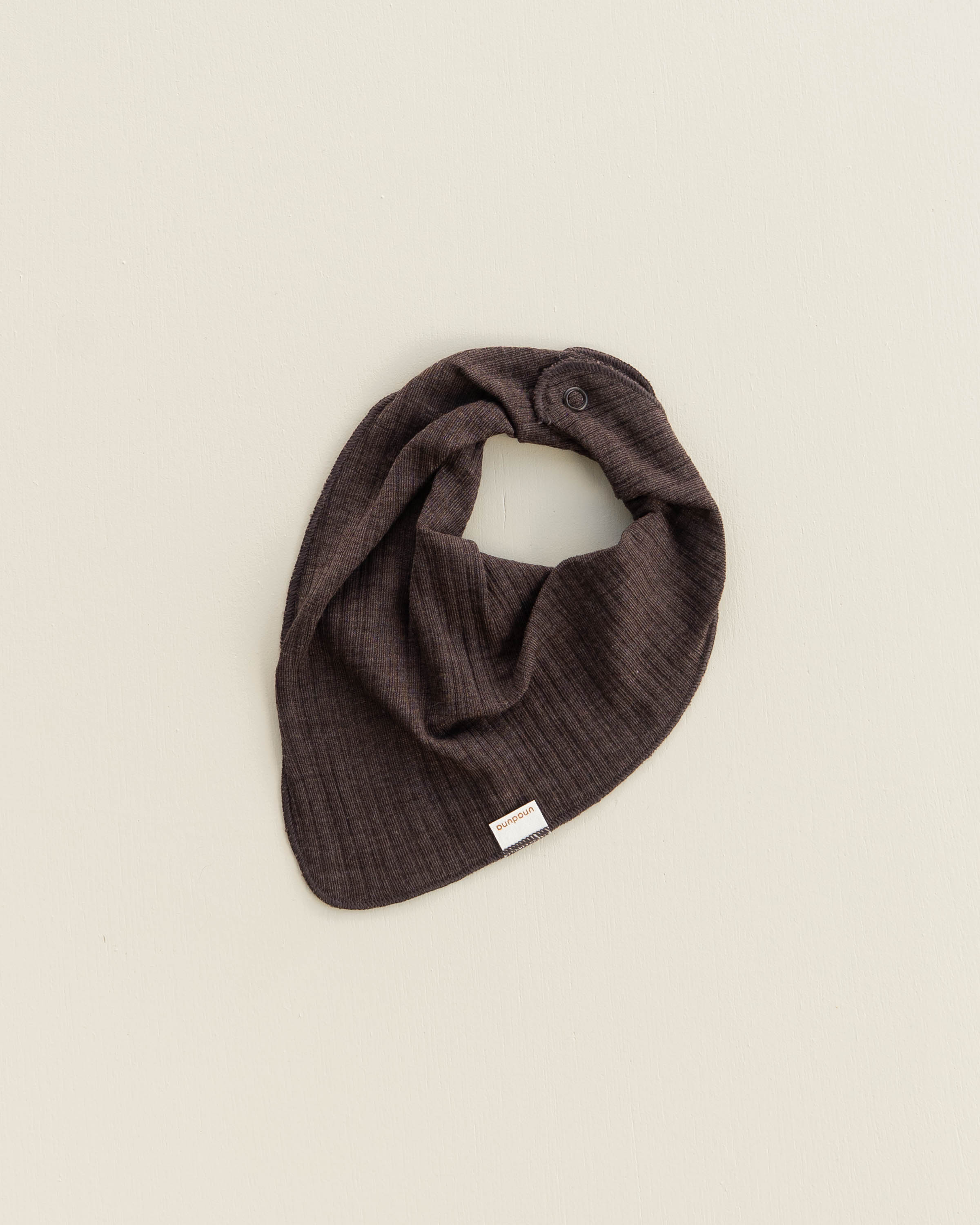 Bib sjaaltje rib wol/zijde - cocoa