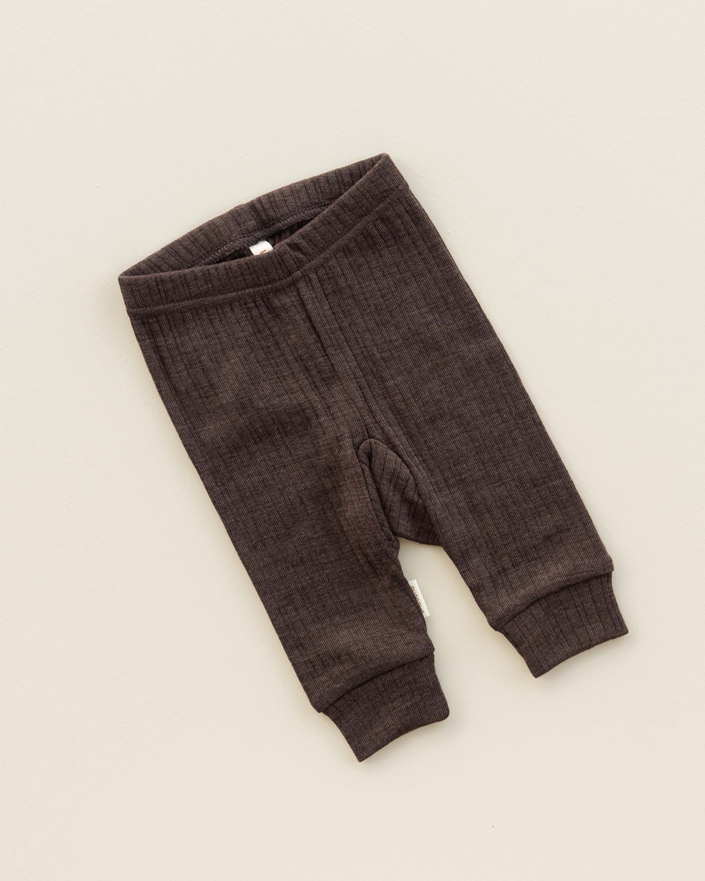 Baby leggings rib wool/silk - wakame