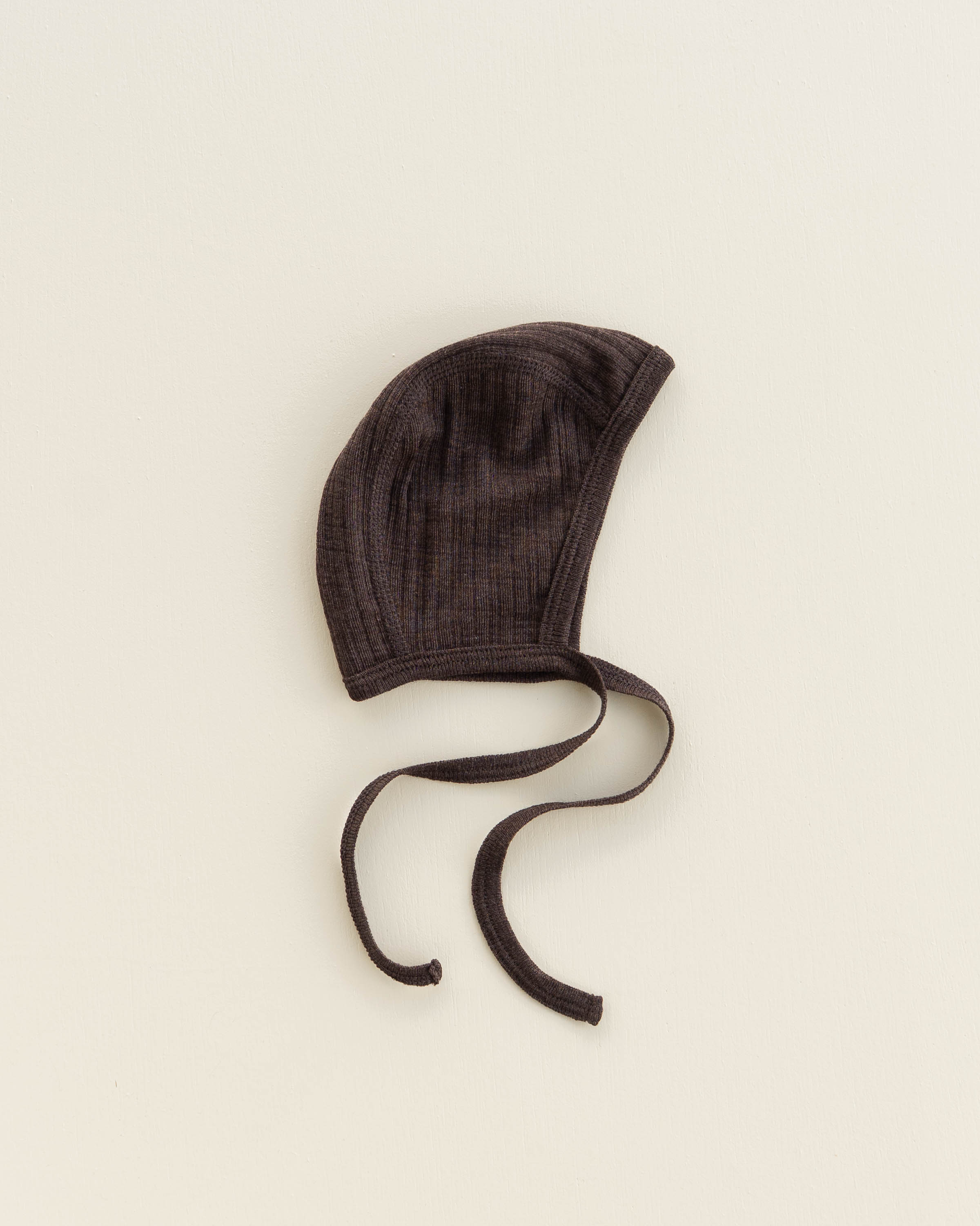 Baby bonnet rib wool/silk - wakame