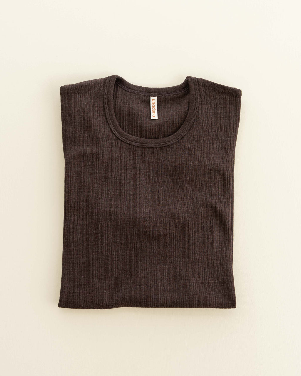 Heren longsleeves rib wol/zijde - cocoa