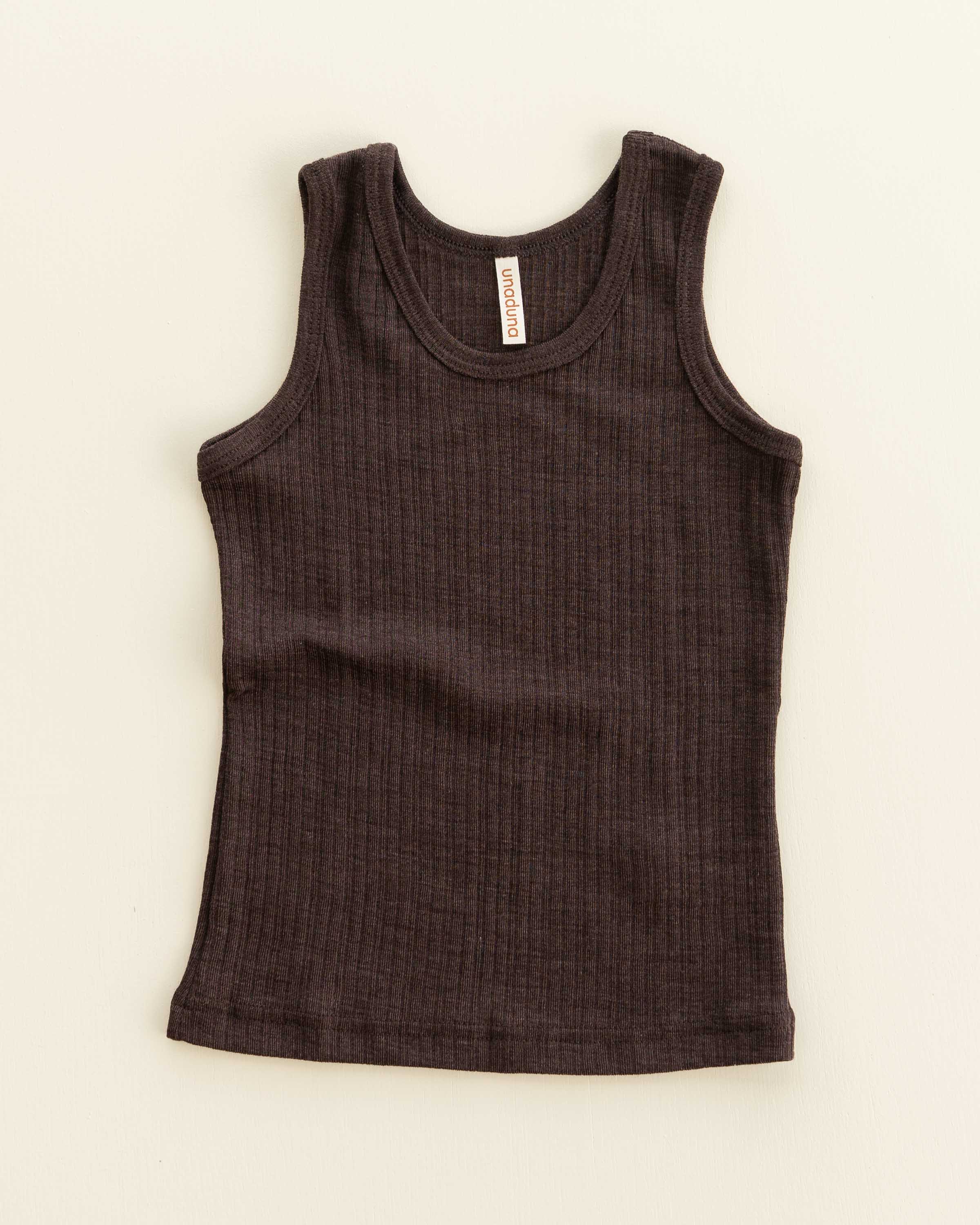 Kids undershirt striped ajour wool/silk - wakame