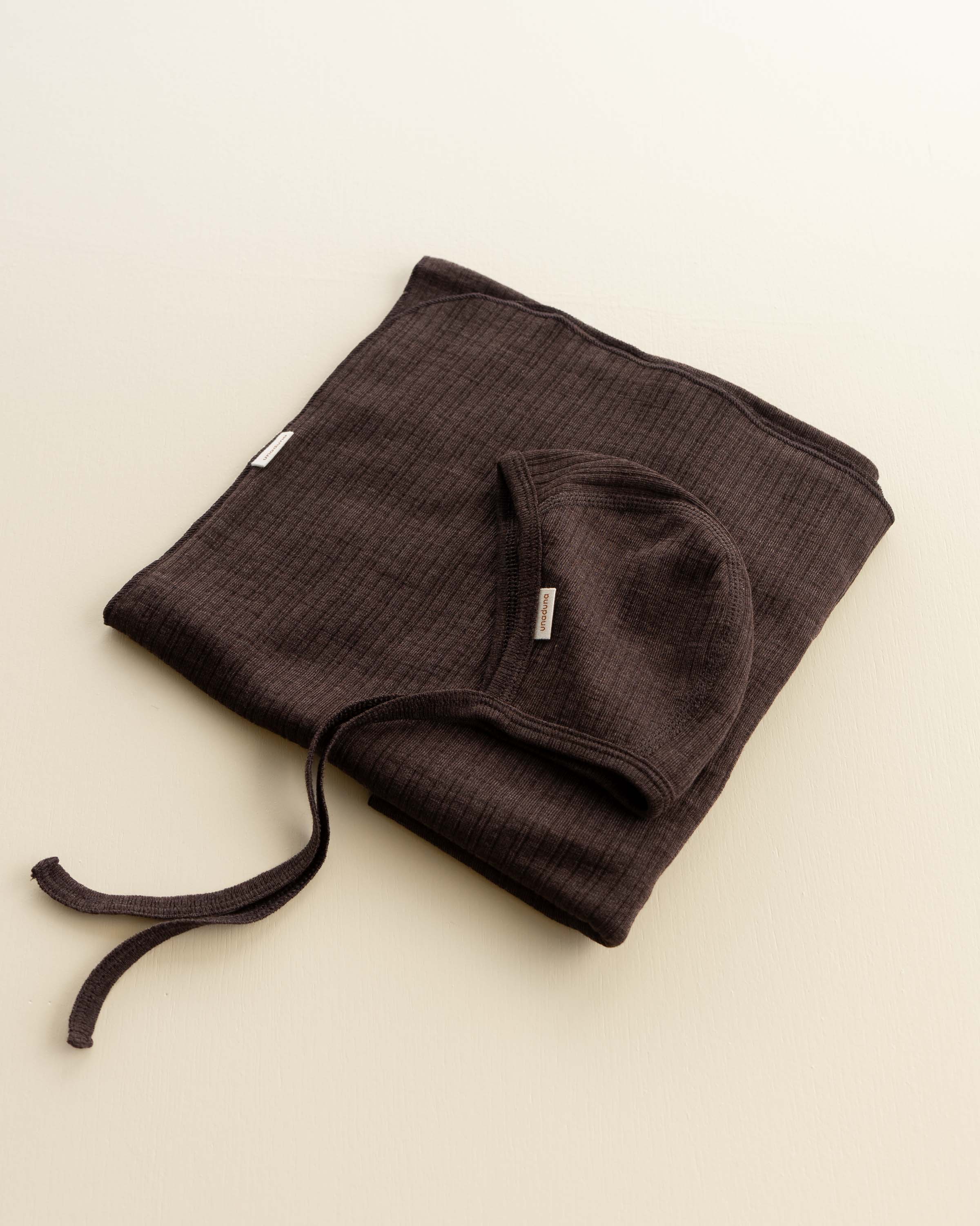 Baby deken rib wol/zijde - cocoa