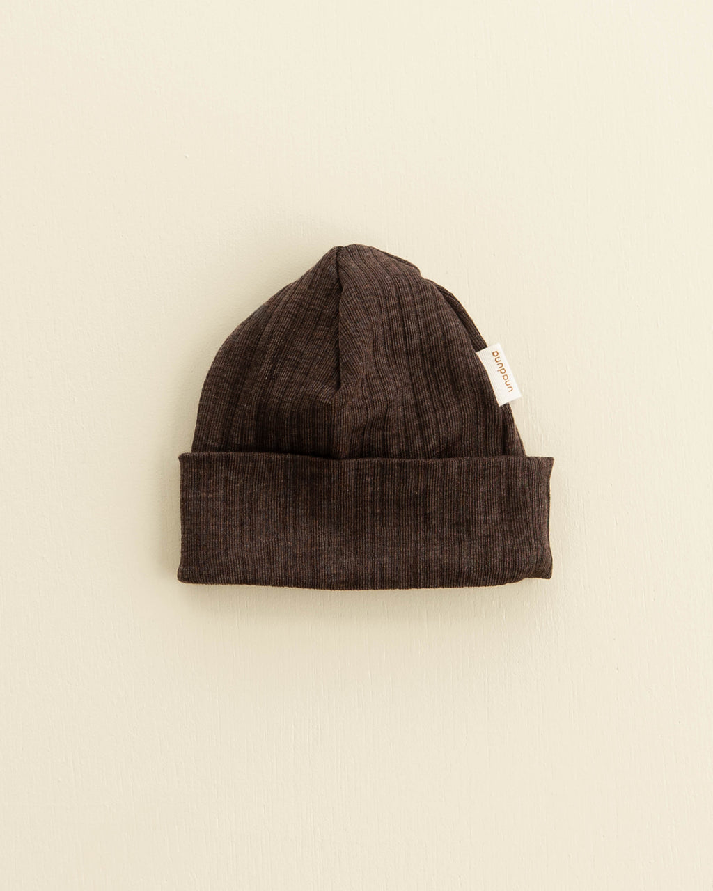 Dopmutsje rib wol/zijde - cocoa