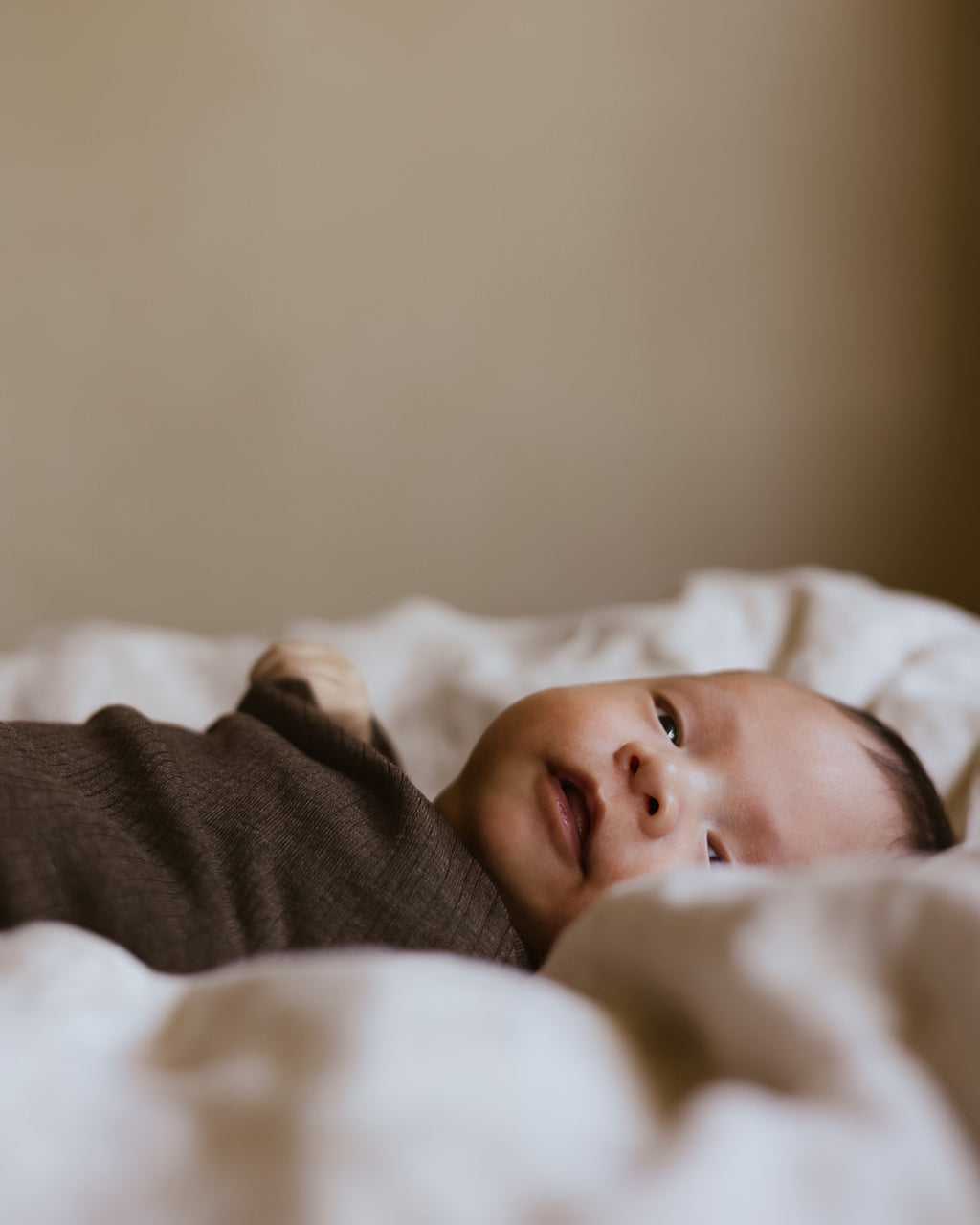 Baby blanket made of wool/silk - cocoa