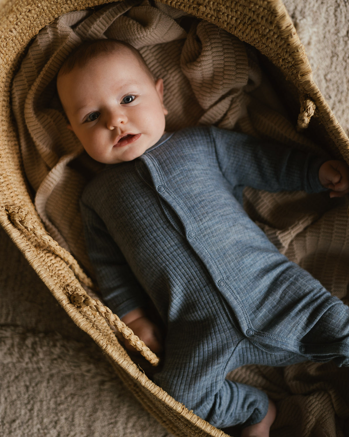 Jumpsuit van wol 2 in 1 feet rib - nila