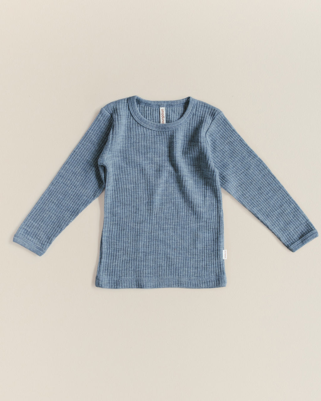 Longsleeve van wol rib - nila