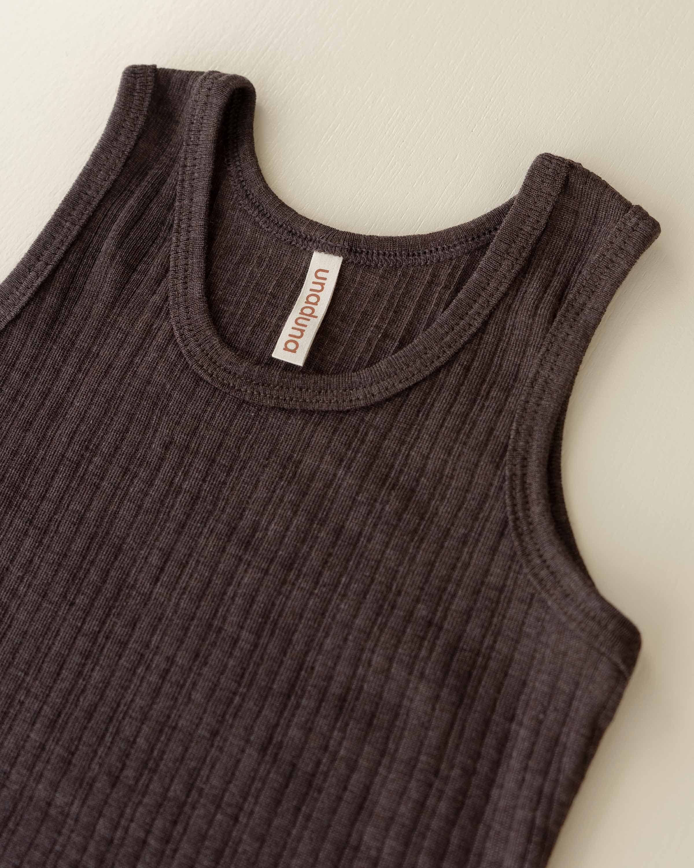 Kids undershirt rib wool/silk - cocoa