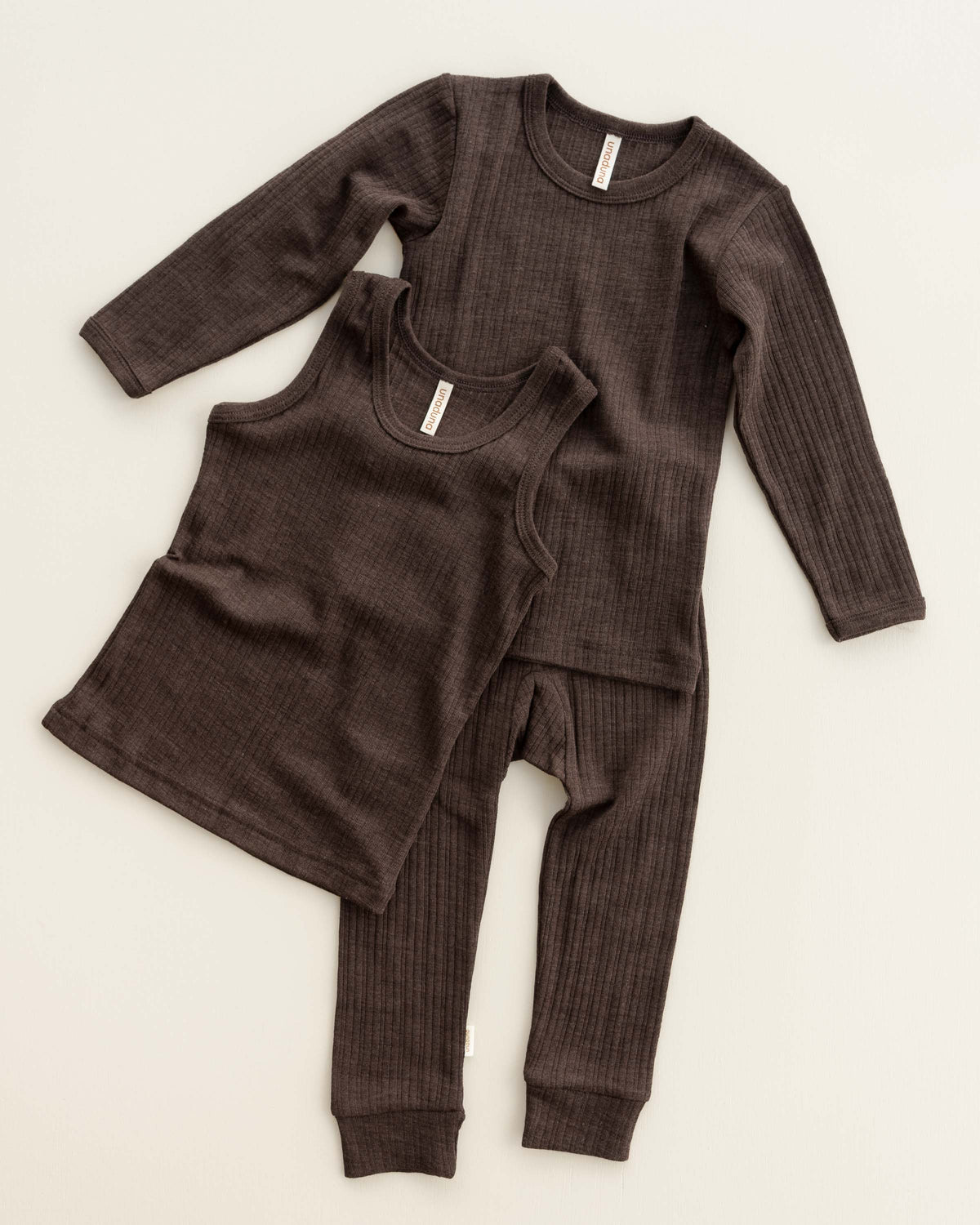 Kinderlegging rib wol/zijde - cocoa
