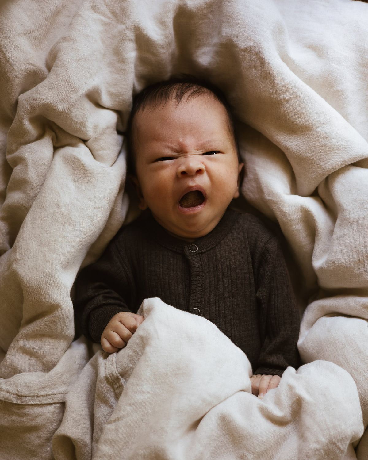 Onesie 2 in 1 feet rib wol/zijde - cocoa