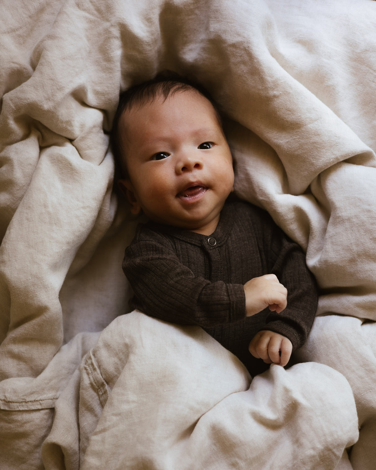 Onesie 2 in 1 feet rib wol/zijde - cocoa
