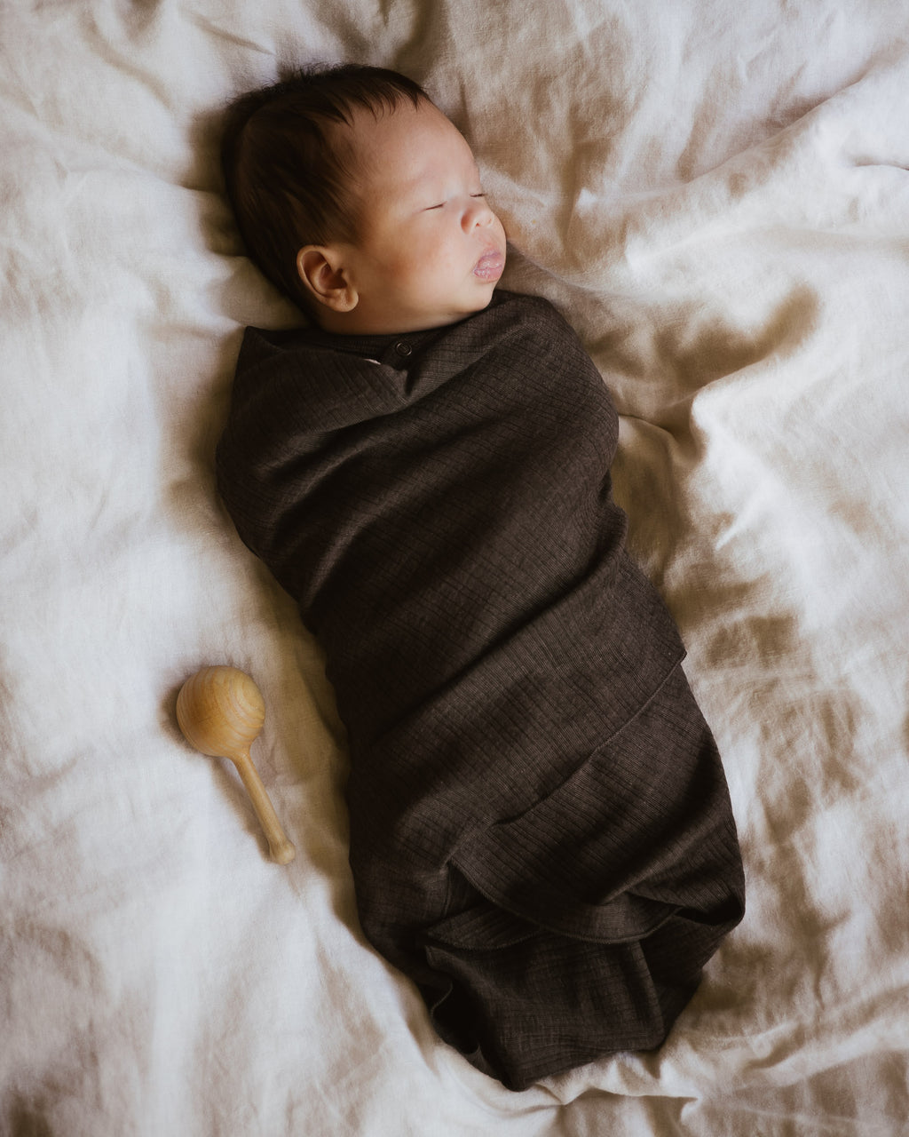 Baby blanket made of wool/silk - cocoa