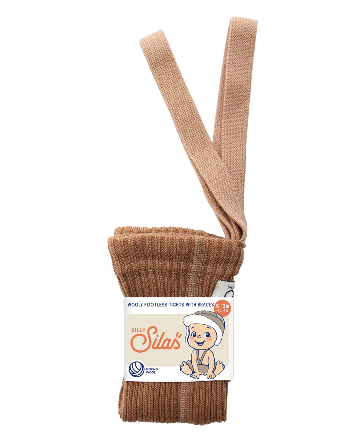 100% Wooly footless tights - cappuccino