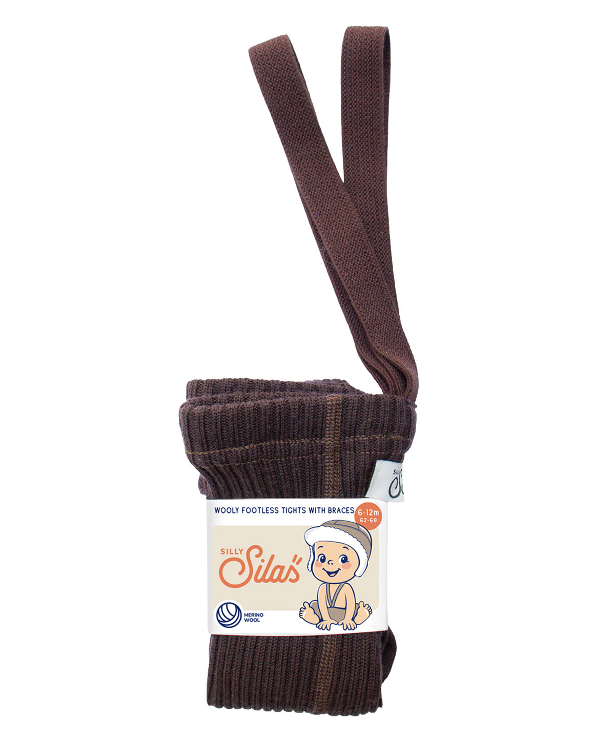 100% Wooly footless tights - espresso brown