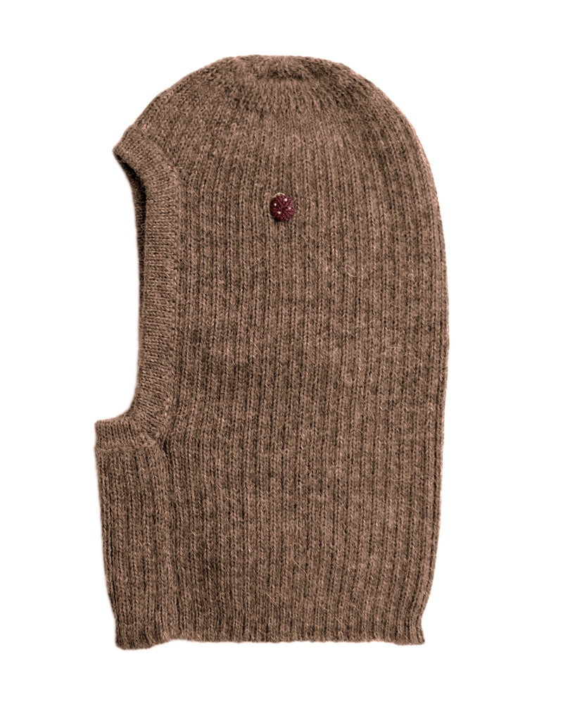 Baby balaclava made of alpaca - cocoa