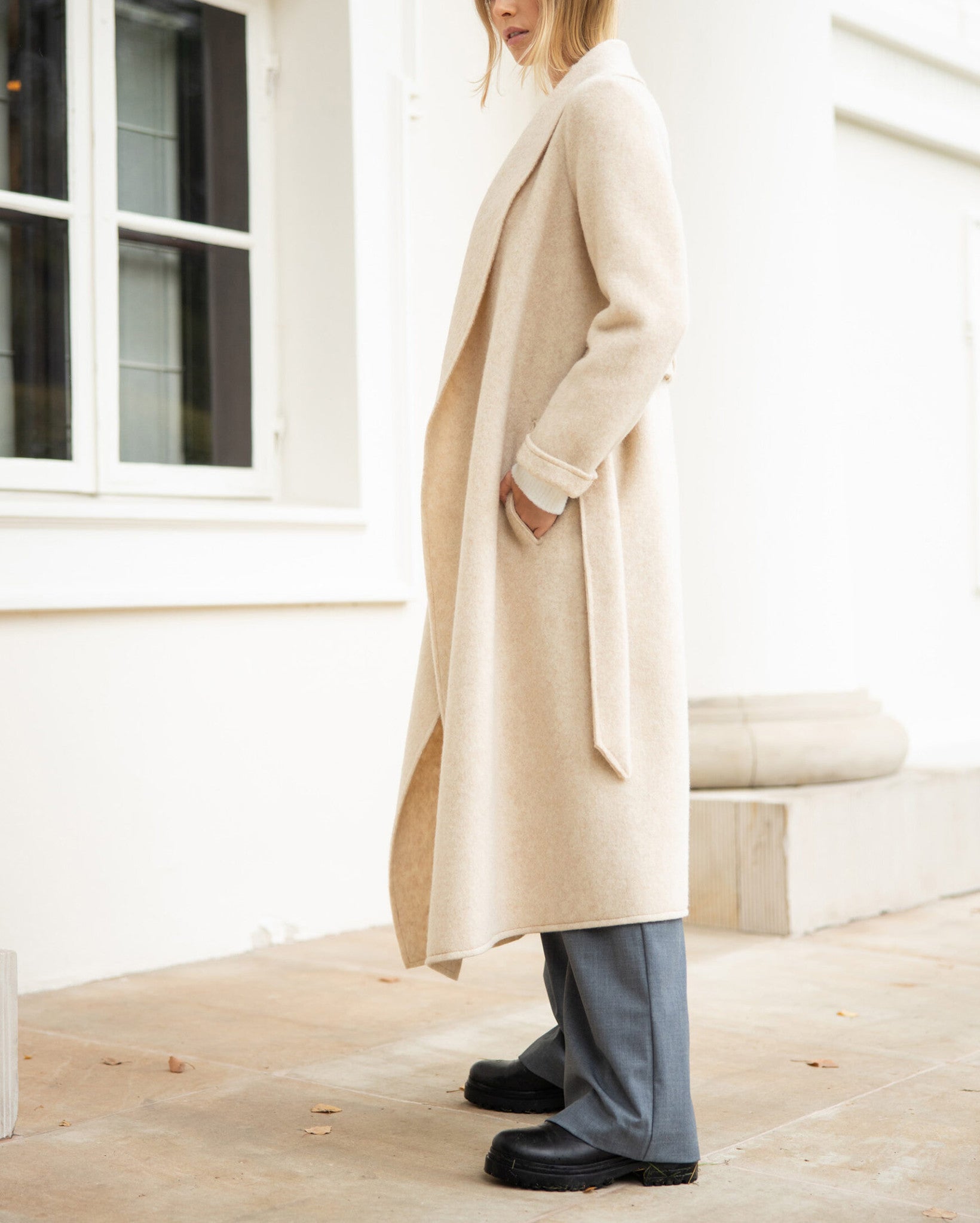 Alwero dames wollen mantel hiroko beige