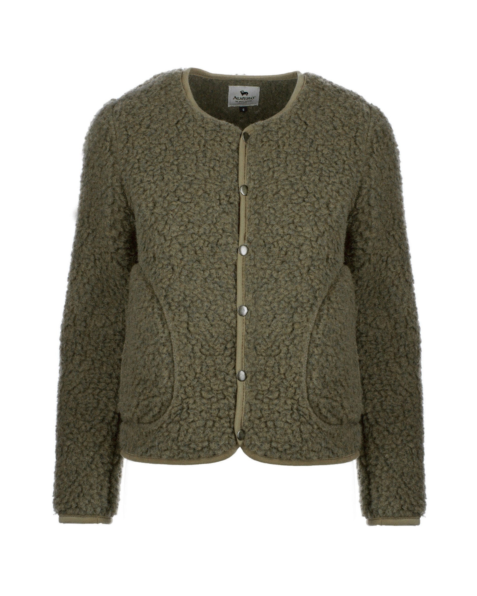 Alwero ladies vest wool plush 1205-Kally-154-Khaki-